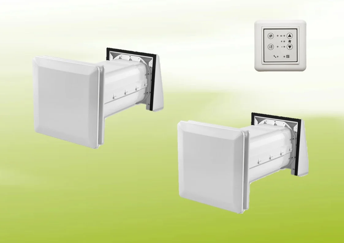 2x Stiebel Eltron LWE 40 Kompaktowa centrala wentylacyjna + sterownik w zestawie wentylacyjnym
