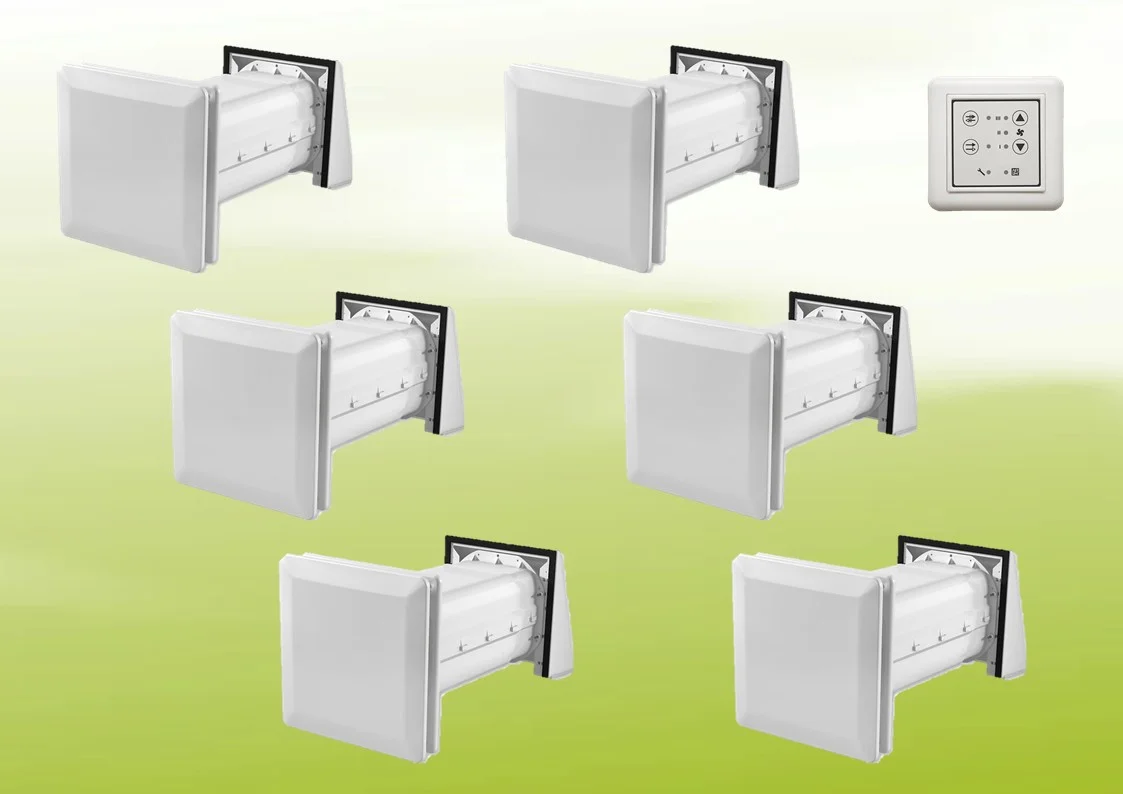 6x Stiebel Eltron LWE 40 Kompaktowy rekuperator + panel sterowania w zestawie wentylacyjnym
