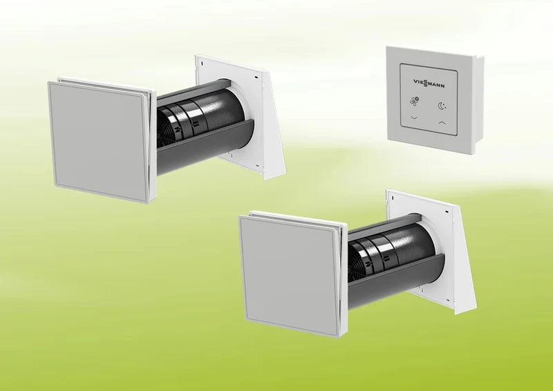 2x Viessmann Vitovent 100-D Typ H40E B55 (L) z panelem sterowania 100-D z przewodem i zestawem wentylacyjnym